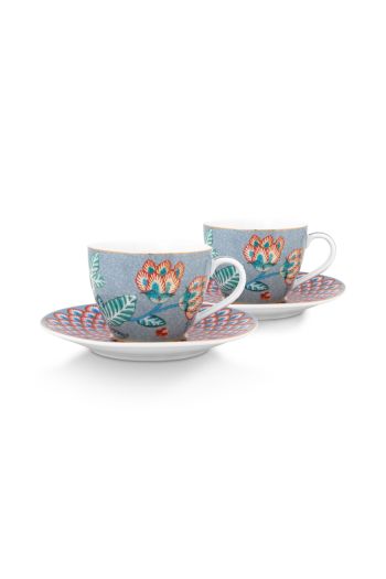 espresso-cup-&-saucer-set/2-flower-festival-light-blue-120-ml-pip-studio