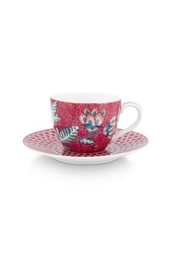 espresso-cup-&-saucer-flower-festival-dark-pink-floral-print-120-ml