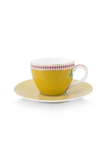 espresso-cup-&-saucer-la-majorelle-yellow-120-ml-dots-floral-porcelain-pip-studio