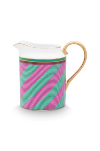 jug-small-chique-stripes-pink-green-260ml-porcelain-pip-studio
