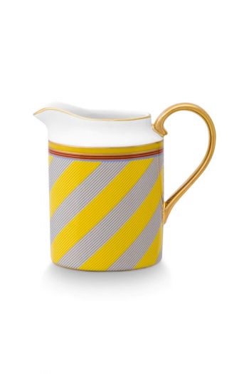 jug-small-pip-chique-stripes-yellow-260ml-bone-china-porcelain-gold-pip-studio