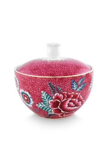 sugar-bowl-flower-festival-dark-pink-300-ml-floral-porcelain-pip-studio