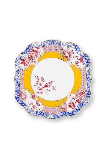 klein-taartplateau-royal-multi-24x24-cm-kleurrijk-bloemen-porselein-pip-studio