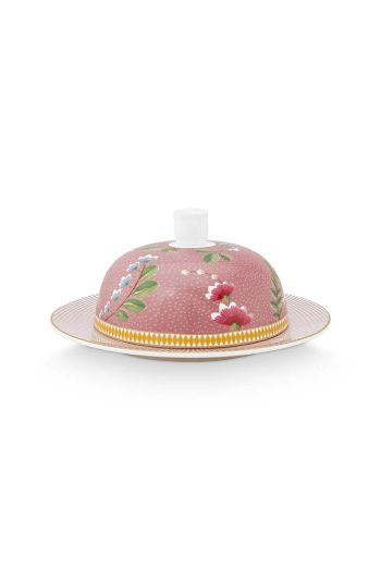 botervloot-rond-la-majorelle-roze-17x8-cm-bloemig-porselein-pip-studio