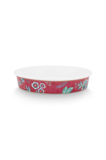 baking-dish-round-flower-festival-dark-pink-flower-print-25.5-cm-5-cm-pip-studio