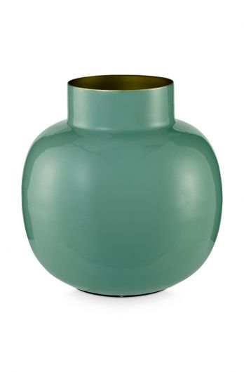Runde Metall Vase Grün 25 cm