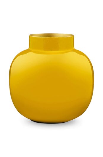 Vase-rund-gelb-kugel-metall-pip-studio-25-cm