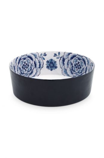 metal-bowl-white-dark-blue-roses-royal-white-pip-studio-26,5-cm