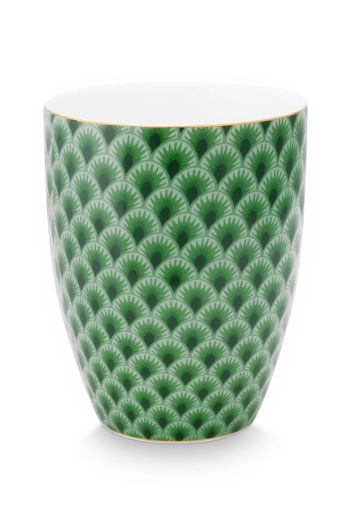 drinking-mug-green-wave-pattern-300-ml-pip-studio-suki-porcelain