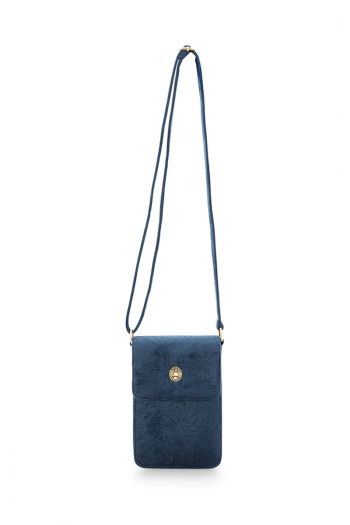 Phone-bag-dark-blue-velvet-quilted-pip-studio-11x18x1-cm