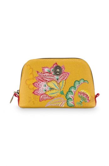 Cosmetic-bag-yellow-small-floral-triangle-jambo-flower-pip-studio-24/17x16,5x8-PU