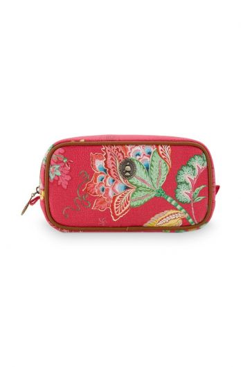 Cosmetic-bag-square-small-red- floral-jambo-flower-pip-studio-24/17x16,5x8-PU