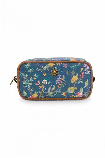 Cosmetic-bag-floral-dark-blue-square-small-petites-fleurs-pip-studio-20x10,5x7,5-cm