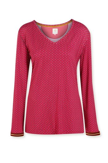Long Sleeve Star Tile Red Plus Size