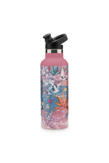 Water-fles-botanische-print-roze-pip-garden-pip-studio-600-ml