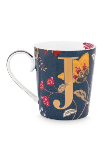 Letter-mug-blue-floral-fantasy-J-pip-studio