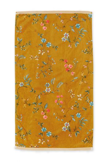 Bath-towel-floral-yellow-55x100-les-fleurs-pip-studio-cotton-terry-velour