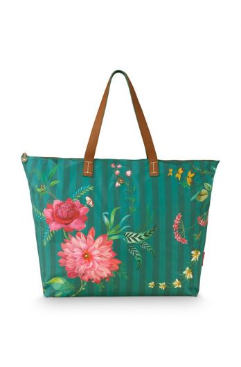 beach-bag-fleur-grandeur-groen-66x20x44-cm-nylon/satin-1/24-pip-studio-51.273.234