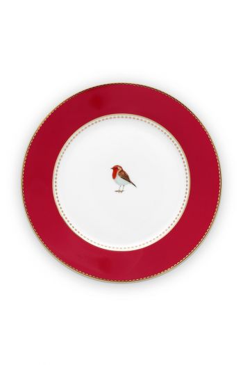 Gebaks-bordje-17-cm-rood-gouden-details-love-birds-pip-studio