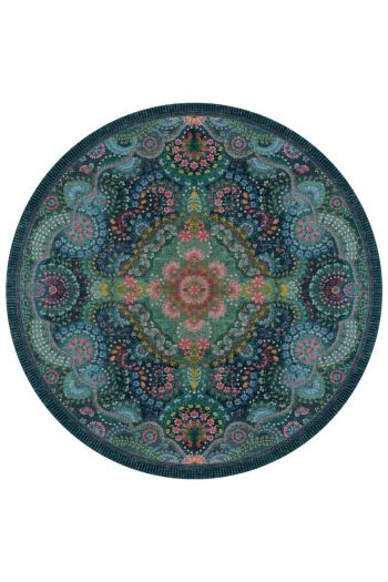 Pip-Studio-Round-Carpet-Moon-Delight-by-Pip-Dark-Blue-Cotton