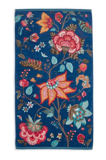 strandlaken-donker-blauw-bloemen-print-pip-studio-100x180-velours