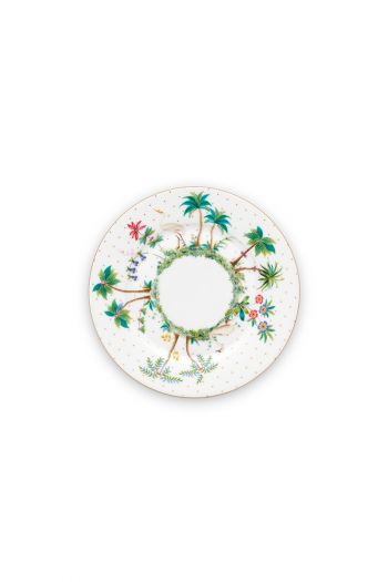 porcelein-plate-jolie-flowers-17-cm-6/48-rosa-rot-weib-palmtrees-pip-studio-51.001.249