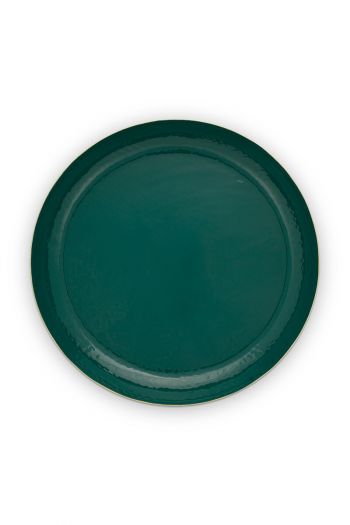 metal-tray-enamelled-dark-green-gold-blushing-birds-pip-studio-50-cm