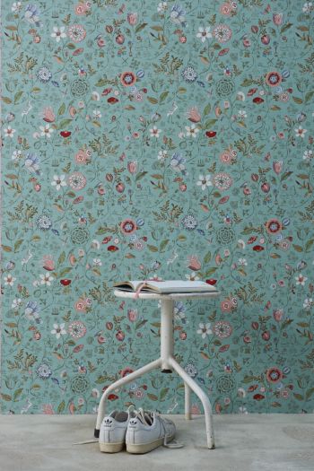 wallpaper-non-woven-vinyl-flowers-green-pip-studio-spring-to-life