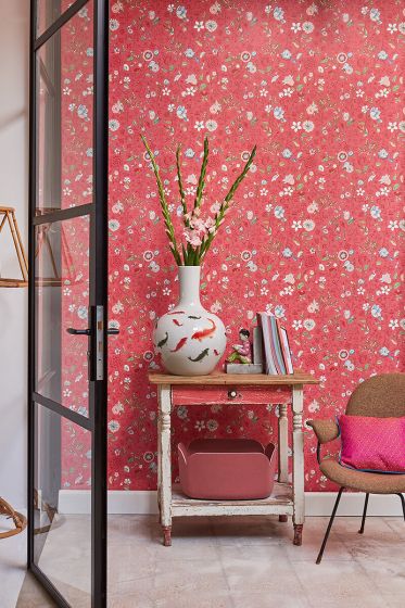 wallpaper-non-woven-vinyl-flowers-red-pink-pip-studio-spring-to-life