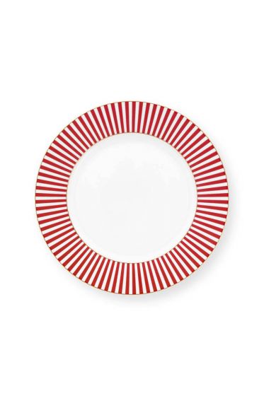 plate-royal-stripes-dark-pink-21-cm-porcelain-pip-studio