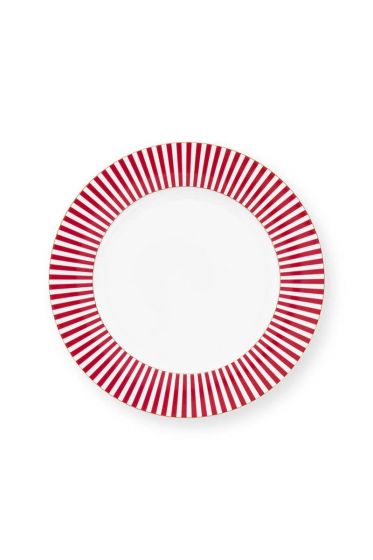 plate-royal-stripes-dark-pink-26.5-cm-porcelain-pip-studio