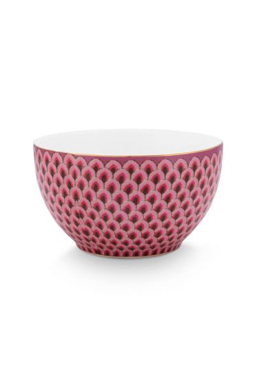 bowl-flower-festival-dark-pink-details-floral-print-pip-studio-9,5-cm