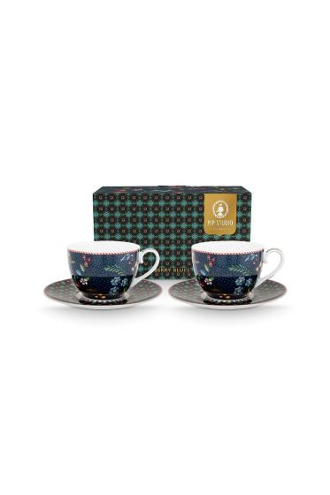 Pip-Studio-Set/2-Tasse-&-Untertasse-Berry-Blues