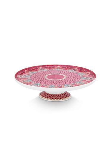 mini-cake-tray-flower-festival-dark-pink-scallop-print-pip-studio-21-cm