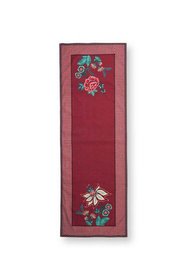 table-runner-flower-festival-dark-pink-cotton-floral-print-pip-studio-50x150-cm