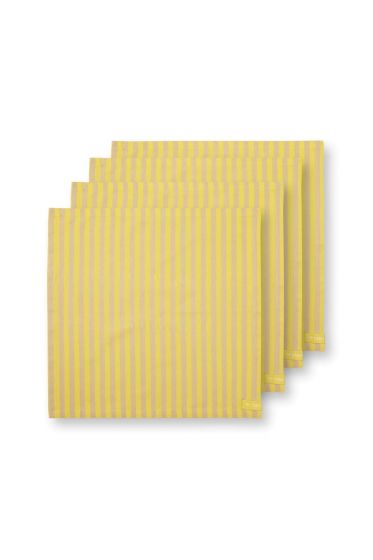 set-4-napkins-stripes-yellow-40x40cm-khaki-striped-cotton-pip-studio