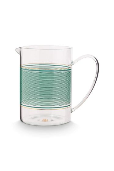 pitcher-chique-green-1-6ltr-stripes-glass-pip-studio