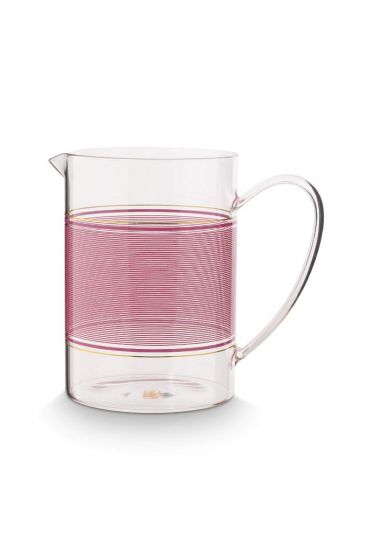 pip-chique-waterkan-roze-1-6ltr-strepen-glas-pip-studio