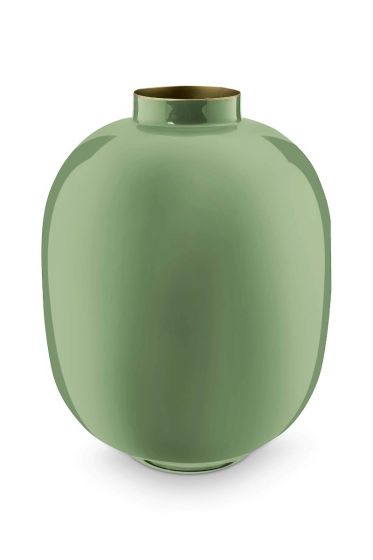 Pip-Studio-Vase-Metal-Mid-Green-32cm