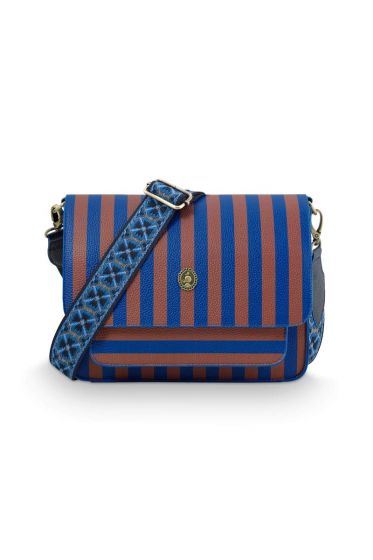 Pip-Studio-Fenna-Schultertasche-Mittel-Streifen-Blau