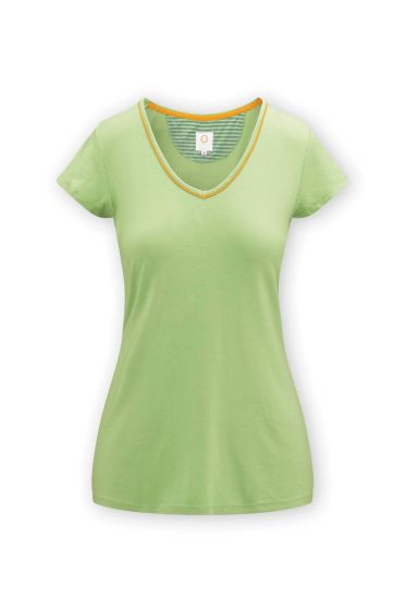 Top Short Sleeve Solid Lime Green