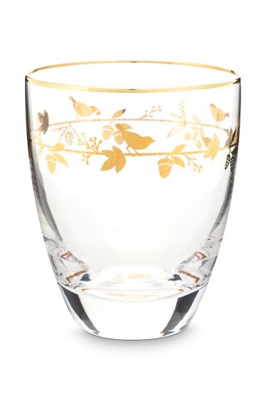 Pip-Studio-Water-Glass-Love-Birds-Gold