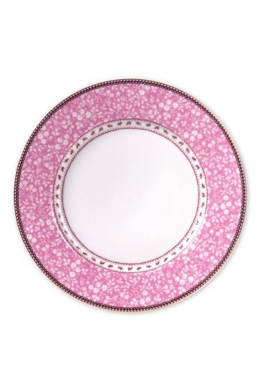 Floral dinner plate pink 26,5 cm