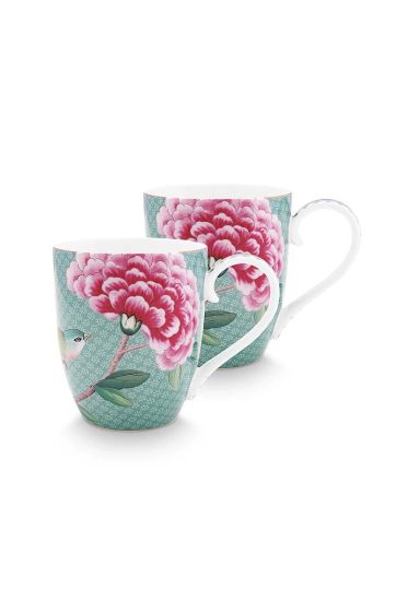 set-2-mugs-xl-blushing-birds-blue-450-ml-flowers-bird-porcelain-pip-studio