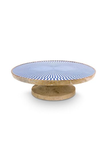 platter-wood-round-blue/white-details-pip-studio-kitchen-accessories-32x9,5-cm