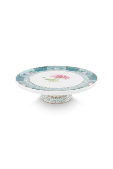 mini-cake-tray-blushing-birds-blue-21-cm-flower-bird-porcelain-pip-studio