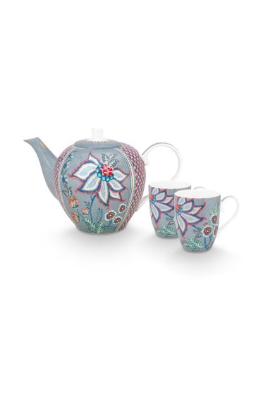 tea-set/4-flower-festival-light-blue-kitchen-set-pip-studio-porcelain