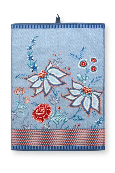 theedoek-flower-festival-blauw-katoen-bloemen-print-pip-studio-50x70-cm