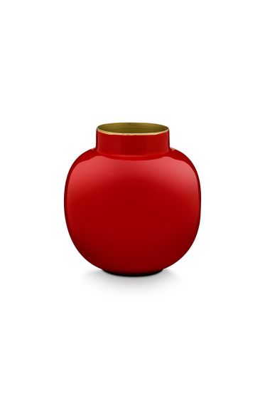 Mini-vase-rot-runden-metall- Wohnaccessoires-pip-studio-10-cm