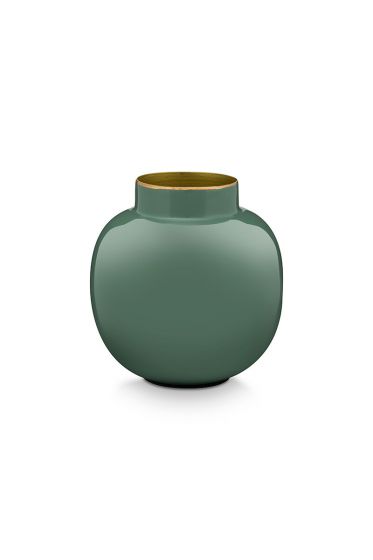 Mini-vase-grün-runden-metall- Wohnaccessoires-pip-studio-10-cm